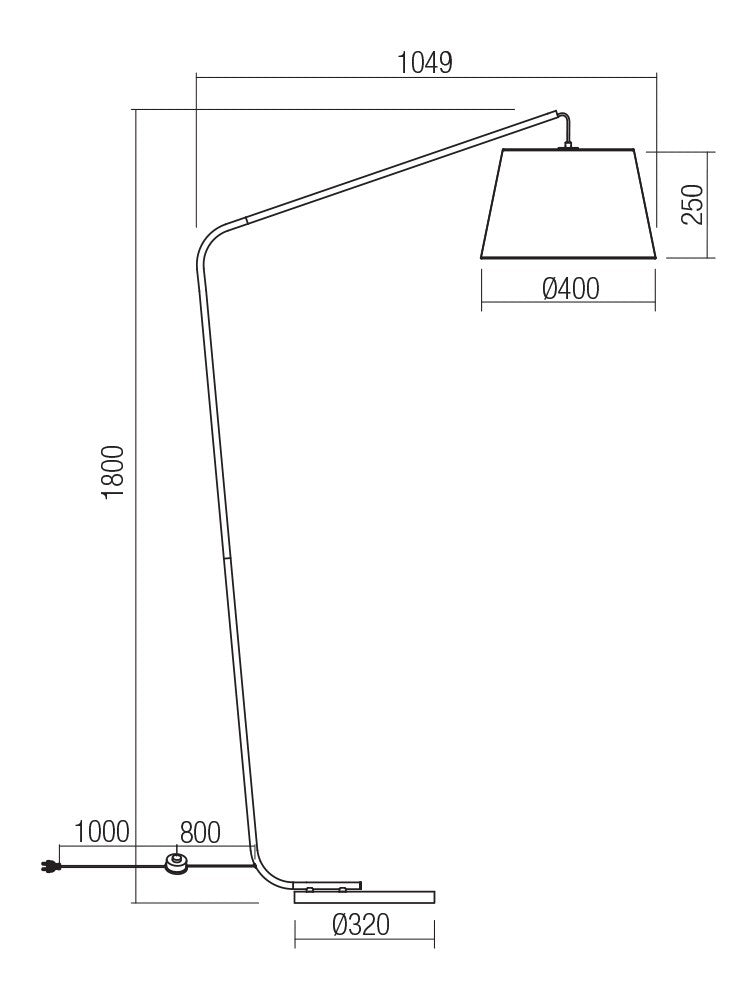 Lampada da Terra Piantana KERMIT Attacco E27 max 42W Oro Opaco e Beige IP20