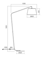 Lampada da Terra Piantana KERMIT Attacco E27 max 42W Nero e Grigio IP20