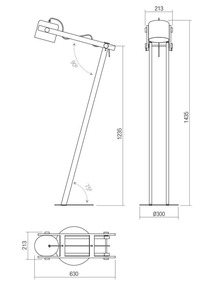 Lampada da Terra Piantana POOH Attacco E27 max 42W Oro e Legno IP20