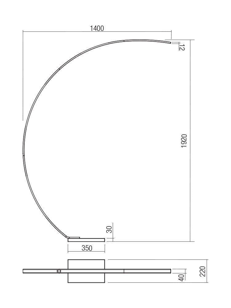 Lampada da Terra Piantana CARVER 16W 3000K Dimmerabile Nero IP20