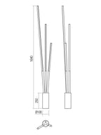 Lampada da Terra Piantana CARVER 36W 3000K/4000K Dimmerabile Nero IP20