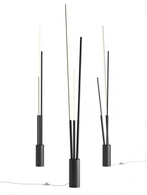 Lampada da Terra Piantana CARVER 36W 3000K/4000K Dimmerabile Nero IP20