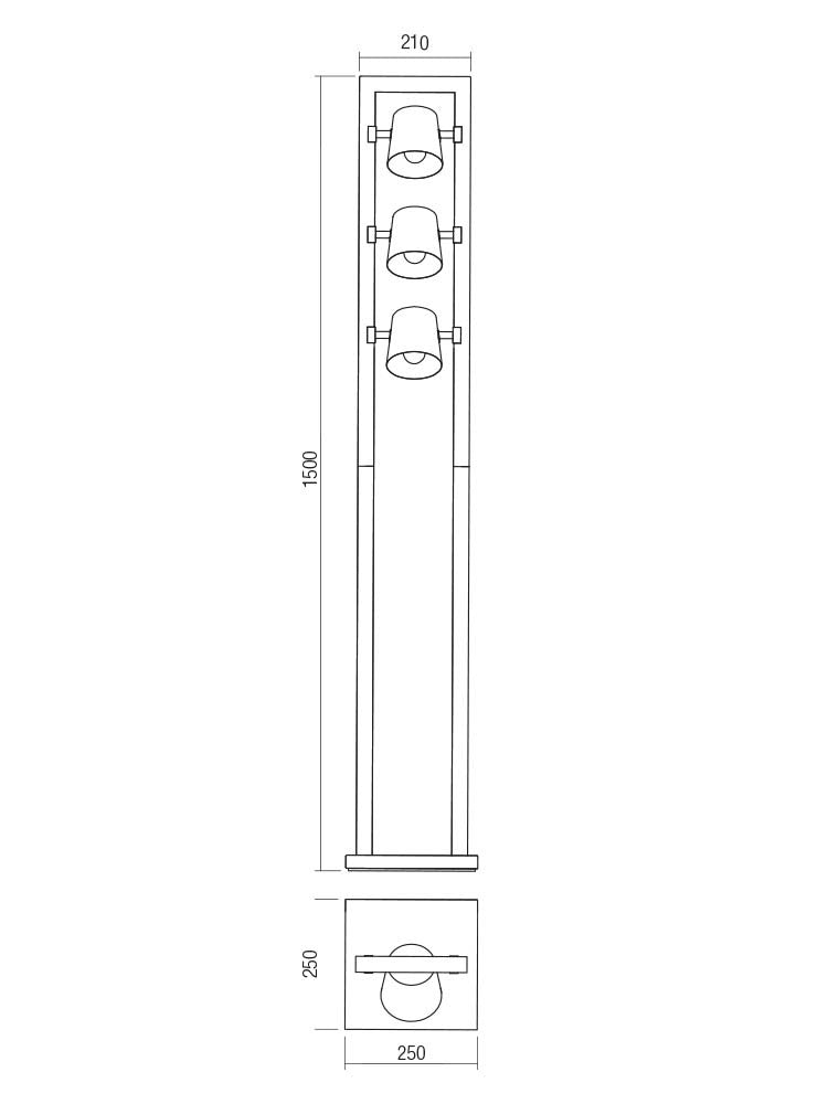 Lampada da Terra Piantana OAKER Attacco E14 max 3x28W in Legno IP20