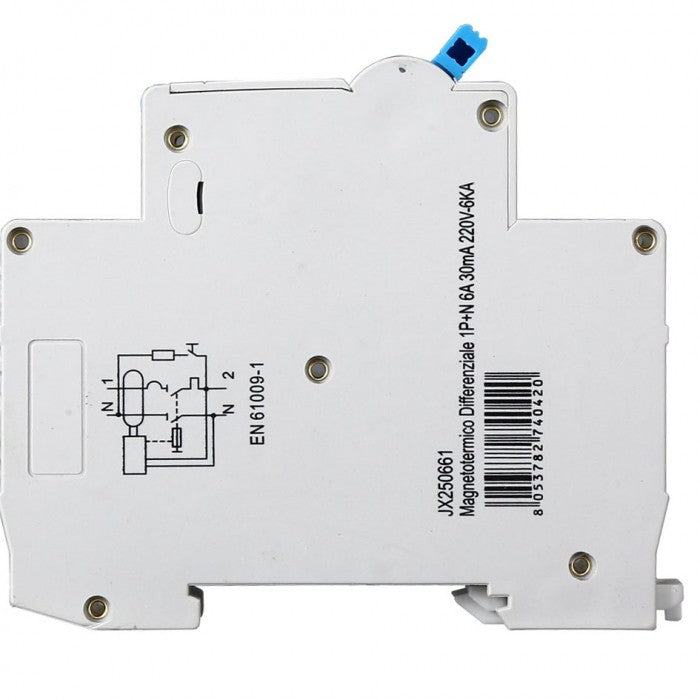 Ettroit Magnetotermico Differenziale 1P+N 6A 30mA 220V-6KA JX250661