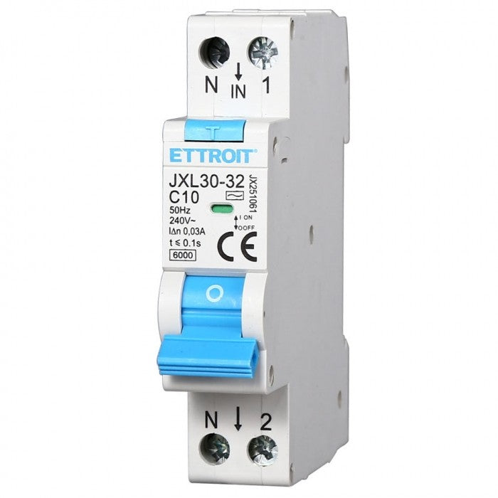 Ettroit Magnetotermico Differenziale 1P+N 10A 30mA 220V-6KA JX251061