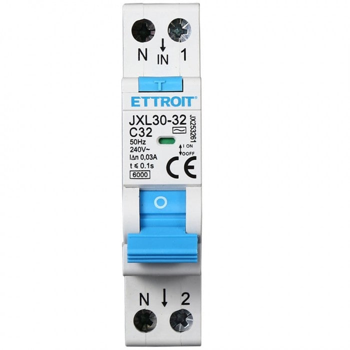 Ettroit Magnetotermico Differenziale 1P+N 32A 30mA 220V-6KA JX253261