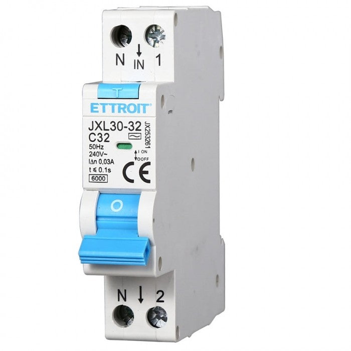 Ettroit Magnetotermico Differenziale 1P+N 32A 30mA 220V-6KA JX253261
