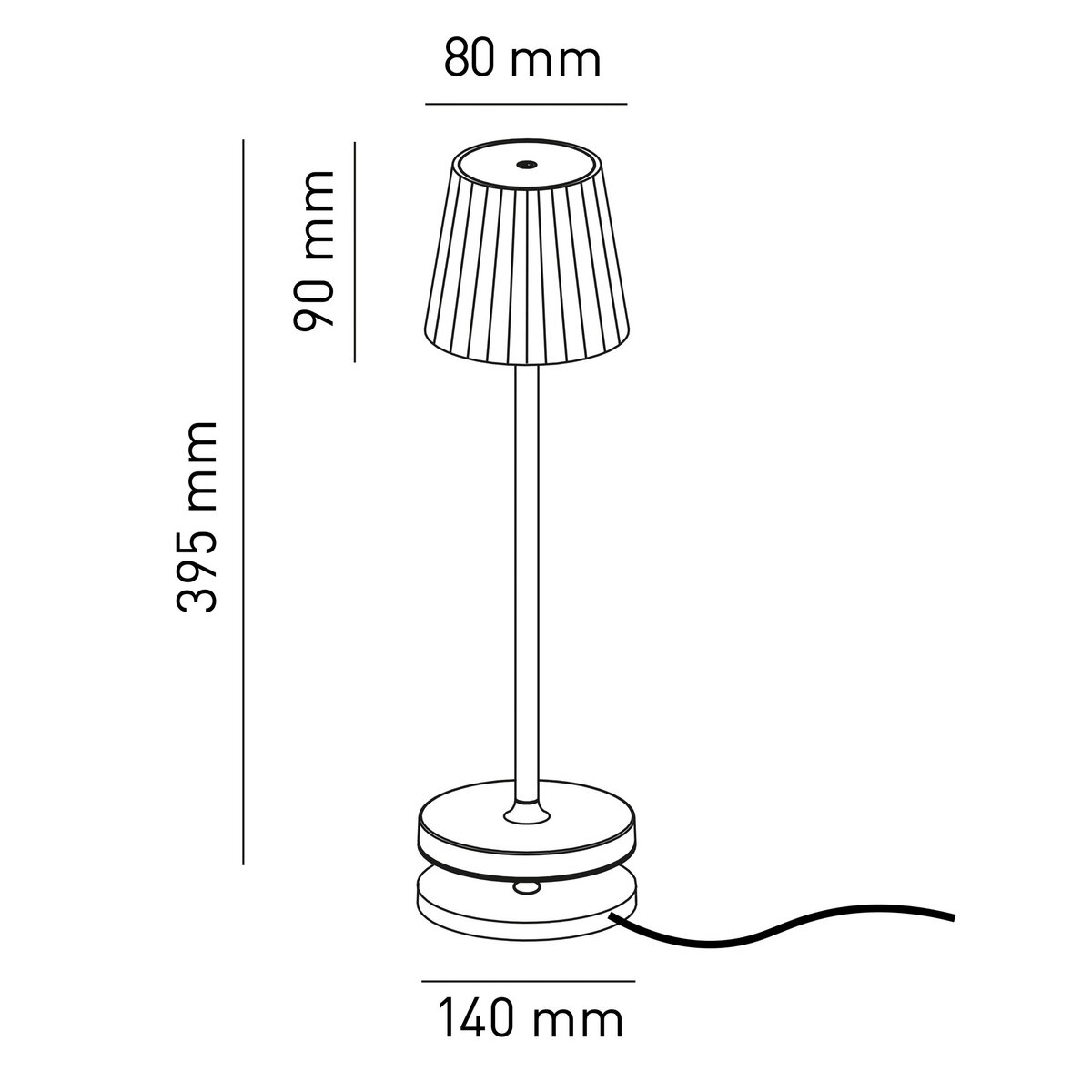 Lampada da Tavolo LED Ricaricabile EMMA Carta Zucchero 3W 3000K IP54