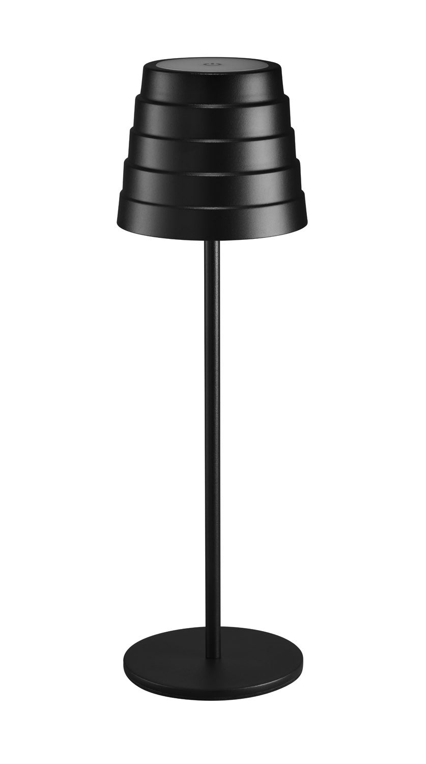 Lampada da Tavolo LED Ricaricabile MAYA Nera 3W 3000K IP54