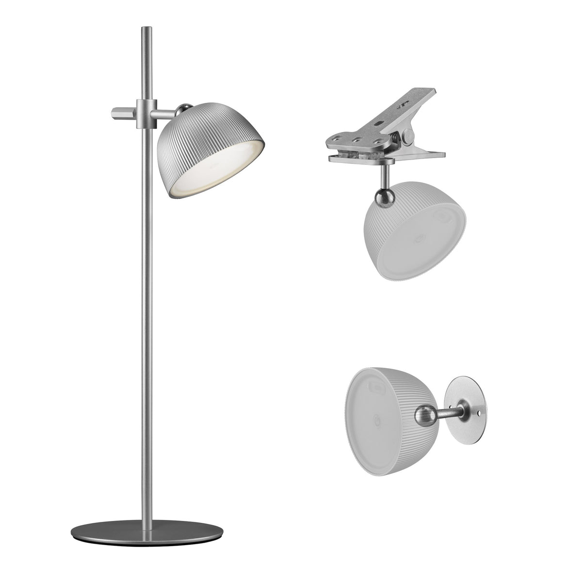 Lampada da Tavolo LED Ricaricabile MAGNETIKA Silver 3W 3000K IP54