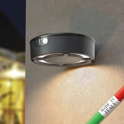 Applique da Esterno Solare FORTUNATO Nero Ø150 PIR CCT