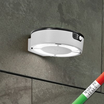 Applique da Esterno Solare FORTUNATO Bianco Ø150 PIR CCT