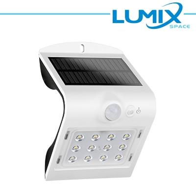 Applique da Parete LED Solare 1,5W 4000K 220lm Bianco con Sensori IP65