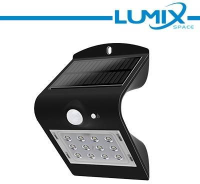 Applique da Parete LED Solare 1,5W 4000K 220lm Nero con Sensori IP65