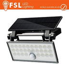 Faro da Esterno LED Solare 60W 6500K Nero con Sensore Movimento IP65