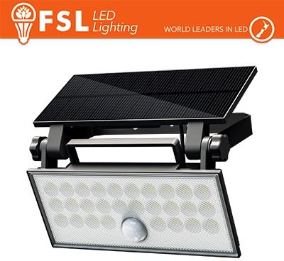 Faro da Esterno LED Solare 60W 6500K Nero con Sensore Movimento IP65
