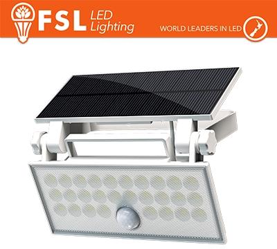 Faro da Esterno LED Solare 60W 6500K Bianco con Sensore Movimento IP65
