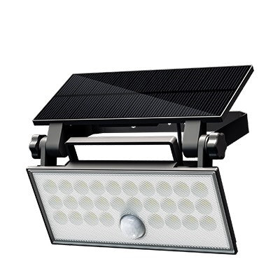 Faro da Esterno LED Solare 60W 6500K Nero con Sensore Movimento IP65