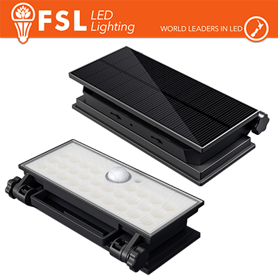 Faro da Esterno LED Solare 60W 6500K Nero con Sensore Movimento IP65