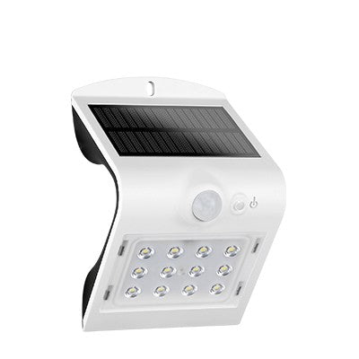 Applique da Parete LED Solare 1,5W 4000K 220lm Bianco con Sensori IP65