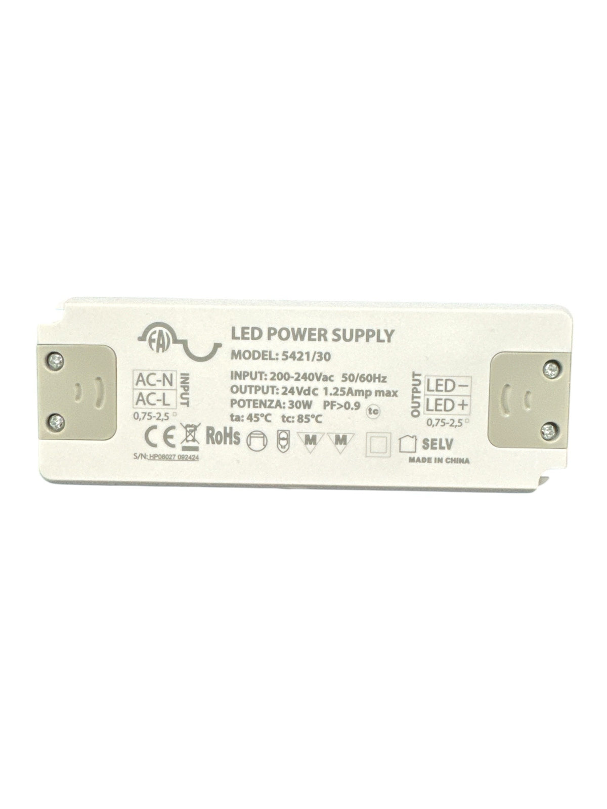 Trasformatore Alimentatore Piatto Slim 30W 24V IP20 FAI