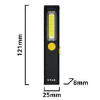 STAK Torcia LED Ricaricabile da Lavoro COB LED 3W 200lm Extra Sottile