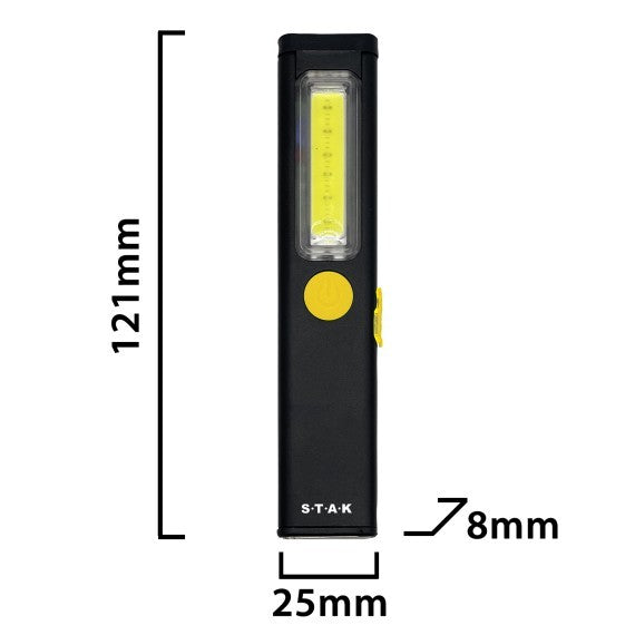 STAK Torcia LED Ricaricabile da Lavoro COB LED 3W 200lm Extra Sottile