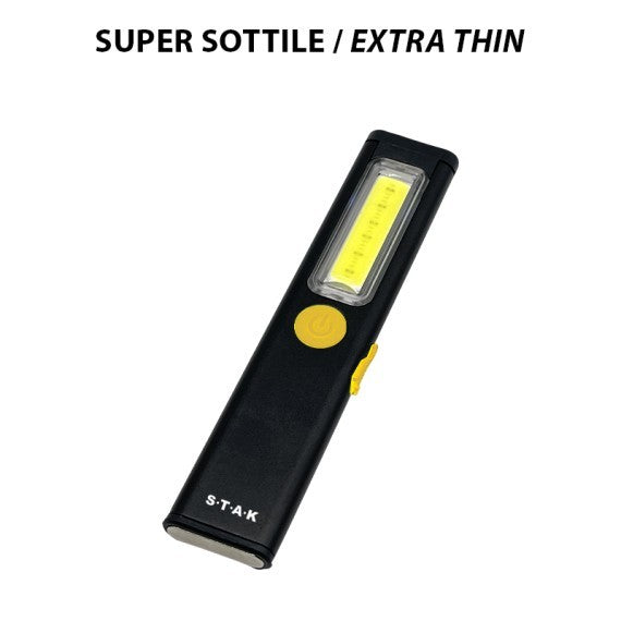 STAK Torcia LED Ricaricabile da Lavoro COB LED 3W 200lm Extra Sottile