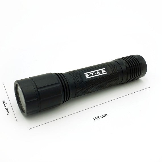 STAK Torcia LED LEOPARD Ricaricabile 20W 2000lm in Alluminio IPX7