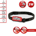 Luce Frontale LED VULCAN 3W 230lm Ricaricabile con Interruttore Contactless