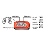 Luce Frontale LED VULCAN 3W 230lm Ricaricabile con Interruttore Contactless