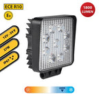 Faro LED da Lavoro Quadrato 12/24V 27W 6000K 1800lm IP67