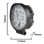 Faro LED da Lavoro Rotondo 12/24V 27W 6000K 1800lm IP67
