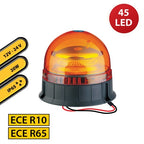 Lampeggiante LED 12/24V con Base Piana e 2 Fili 20W Arancione