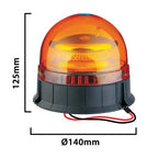 Lampeggiante LED 12/24V con Base Piana e 2 Fili 20W Arancione