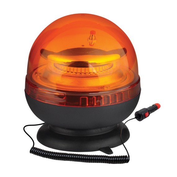 Lampeggiante LED 12/24V Base Magnetica e Spina Accendisigari 20W Arancione
