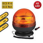 Lampeggiante LED 12/24V Base Magnetica e Spina Accendisigari 20W Arancione