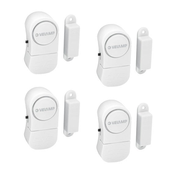 Set di 4 Allarmi Magnetici Porte e Finestre a Batteria 3xLR44