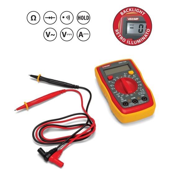 Tester Digitale 7 in 1 con Sonde Custodia e Schermo Retroilluminato