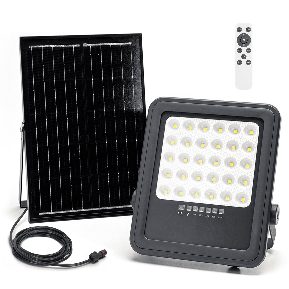 Faro Con Pannello Solare 100W 6500K 1000 Lumen IP65 SP05