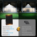 Faro Solare 120W Con Sensore di Movimento e Crepuscolare 6500K 1200Lm