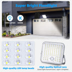 Faro Solare 120W Con Sensore di Movimento e Crepuscolare 6500K 1200Lm