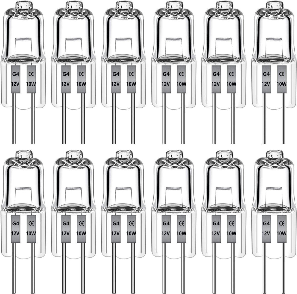 12 Pezzi Lampadina Alogena G4 10W 12V Luce Calda 2700K