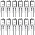 12 Pezzi Lampadina Alogena G4 20W 12V Luce Calda 2700K