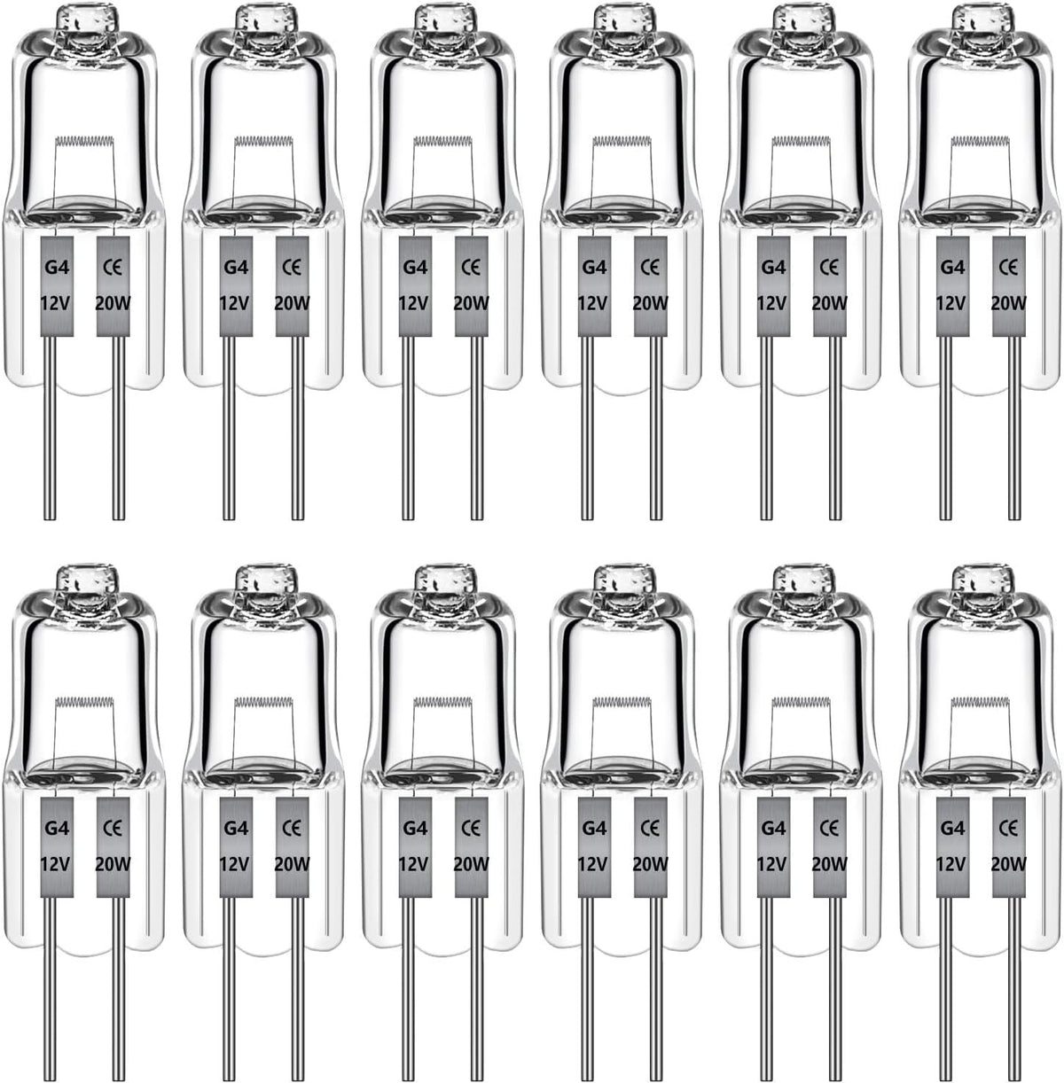 12 Pezzi Lampadina Alogena G4 20W 12V Luce Calda 2700K