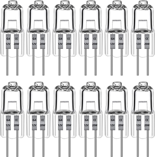 12 Pezzi Lampadina Alogena G4 20W 12V Luce Calda 2700K
