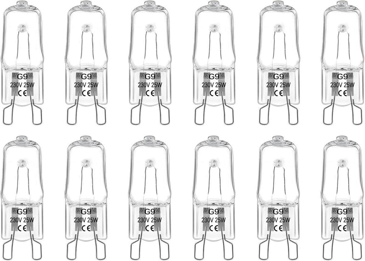 12 Pezzi Lampadina Alogena G9 25W 230V Luce Calda 2700K