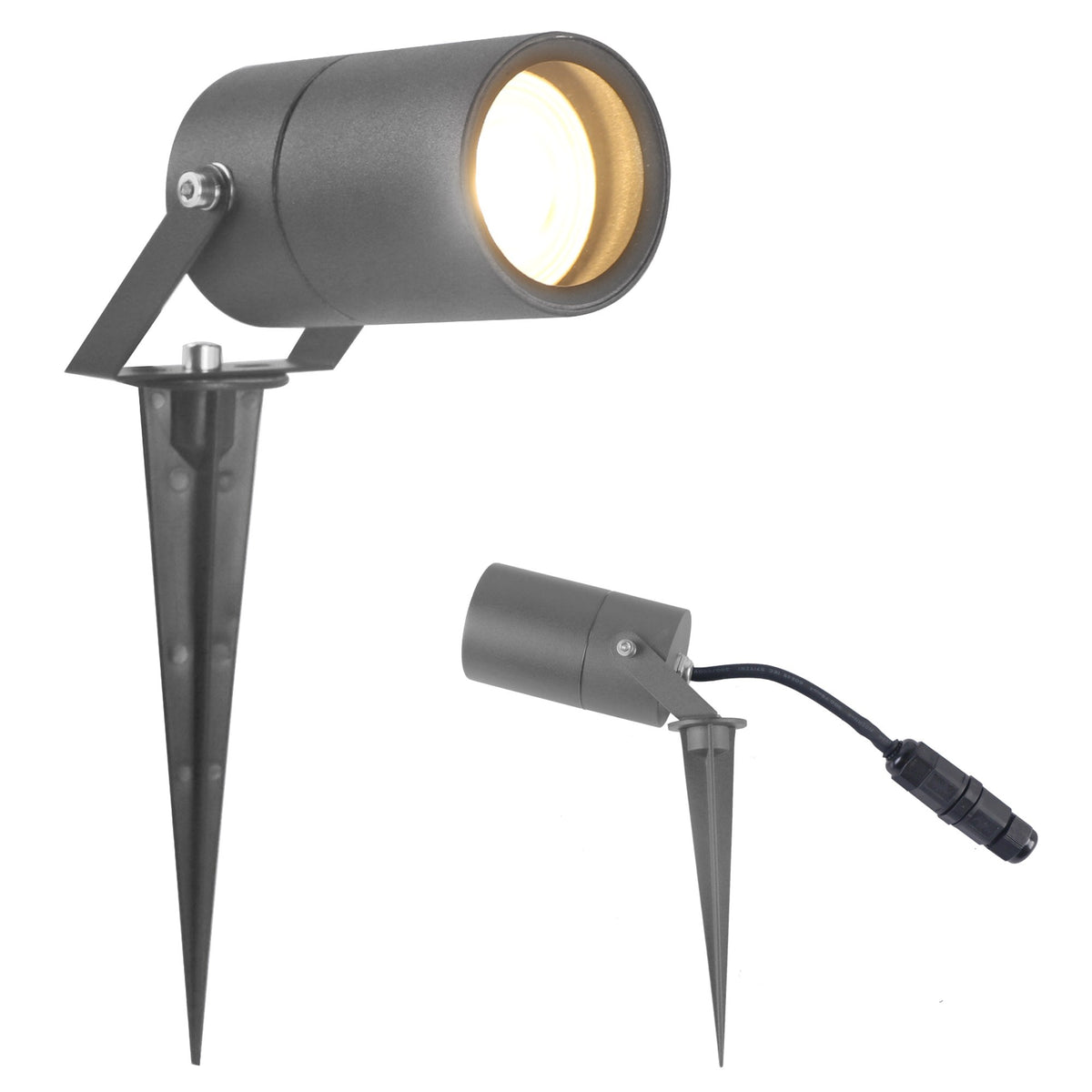SPIKY Faretto a Picchetto Orientabile Antracite IP65 Connettore IP68