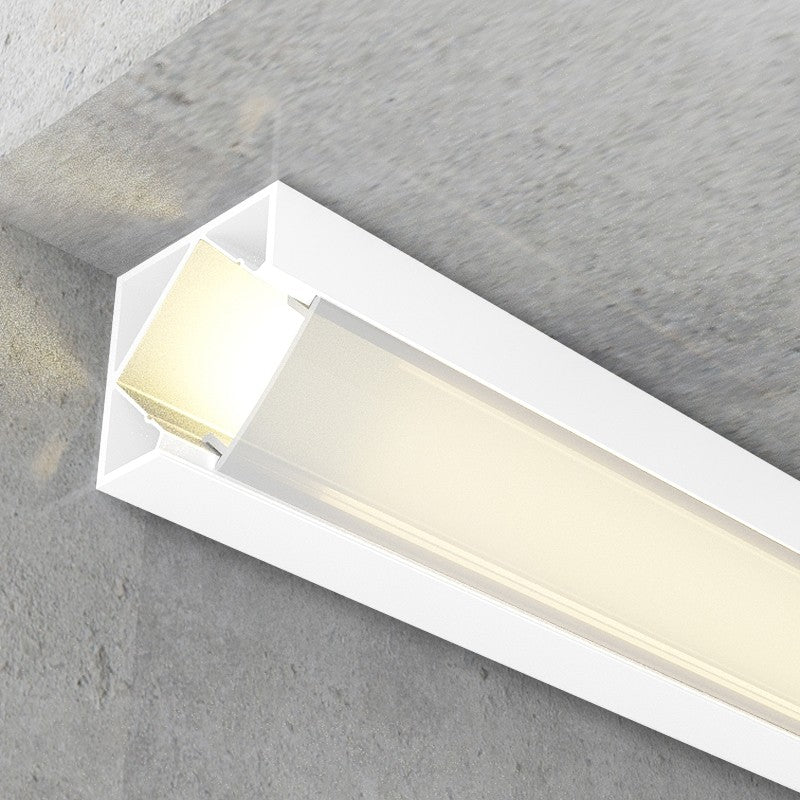 Profilo In Alluminio Angolare 2 Metri Bianco Kopep Per Striscia Led