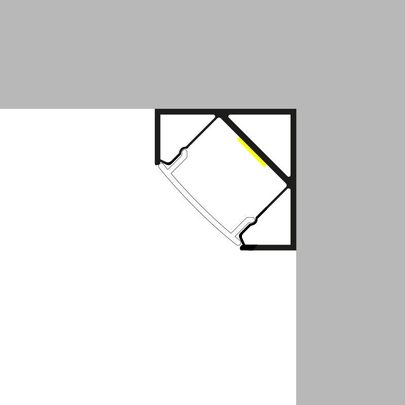 Profilo In Alluminio Angolare 2 Metri Bianco Kopep Per Striscia Led